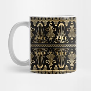 Egg and Dart Frieze in Black and Gold Vintage Faux Foil Art Deco Vintage Foil Pattern Mug